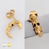 GOTHIC SKULL CRESCENT MOON CELESTIAL HAMMERED 316L SURGICAL STEEL EARRING GOTHIC SKULL CRESCENT MOON CELESTIAL HAMMERED 316L SURGICAL STEEL EARRING
